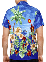 Load image into Gallery viewer, LA LEELA Shirt Casual Button Down Short Sleeve Beach Shirt Men Aloha Pocket shirt Blue_W359