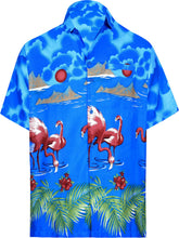 Load image into Gallery viewer, la-leela-shirt-casual-button-down-short-sleeve-beach-shirt-men-aloha-pocket-Shirt-Blue_W58