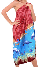 Load image into Gallery viewer, LA LEELA Womens Sarong Beach Cover UP Pareo Wrap Skirt Tie One Size Red_R184