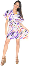 Load image into Gallery viewer, La Leela Bikini Coverup SOFT Likre Abstract Robe Beach Caftan Dress Tunic Purple