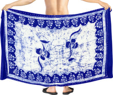 Load image into Gallery viewer, La Leela Men&#39;s Hawaiian Beach Wrap Sheer Sarong Swimming Bathing Suit Towel Beachwear Swim Pareo Cover up Long 72&quot;X42&quot;  Blue 130516