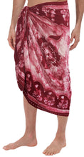 Load image into Gallery viewer, LA LEELA Rayon Batik Aloha Hawaii Swim Party Wrap Surf Men&#39;s 72&quot;X42&quot; Red 4250 130540