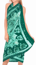 Load image into Gallery viewer, la-leela-rayon-hawaiian-bathing-suit-girls-sarong-batik-78x42-green_4149