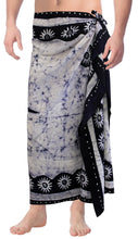 Load image into Gallery viewer, la-leela-mens-hawaiian-beach-wrap-sheer-sarong-swimming-bathing-suit-towel-beachwear-swim-pareo-cover-up-long-72x42--blue-130602
