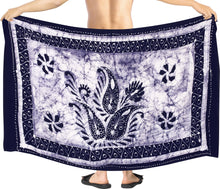Load image into Gallery viewer, La Leela Men&#39;s Hawaiian Beach Wrap Sheer Sarong Swimming Bathing Suit Towel Beachwear Swim Pareo Cover up Long 72&quot;X42&quot;  Blue 130603