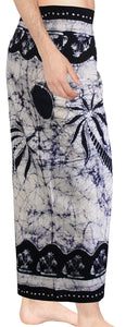 La Leela Men's Hawaiian Beach Wrap Sheer Sarong Swimming Bathing Suit Towel Beachwear Swim Pareo Cover up Long 72"X42"  Blue 130609