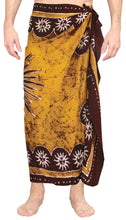 Load image into Gallery viewer, LA LEELA Rayon Batik Swimwear Wrap Party Swim Male Pareo 72&quot;X42&quot; Brown 6606 130629