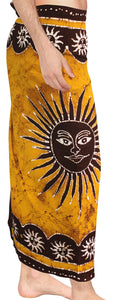 LA LEELA Rayon Batik Swimwear Wrap Party Swim Male Pareo 72"X42" Brown 6606 130629