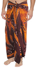 Load image into Gallery viewer, la-leela-mens-hawaiian-beach-wrap-sheer-sarong-swimming-bathing-suit-towel-beachwear-swim-pareo-cover-up-long-72x42--brown-130633
