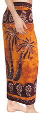 Load image into Gallery viewer, LA LEELA Rayon Batik Hawaiian Swimsuit Beach Wrap Men&#39;s  72&quot;X42&quot; Brown 4215 130634
