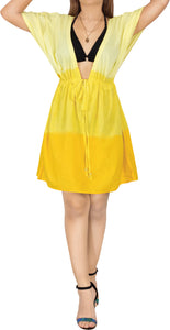 LA LEELA Women's Summer Ombre Yellow Cotton Cover up Beach Swimsuit Bikini Wrap
