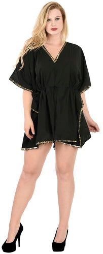 la-leela-bikini-swim-beach-wear-swimsuit-cover-ups-women-caftan-dress-solid-OSFM 16-28W [XL- 4X] Halloween Black_K825