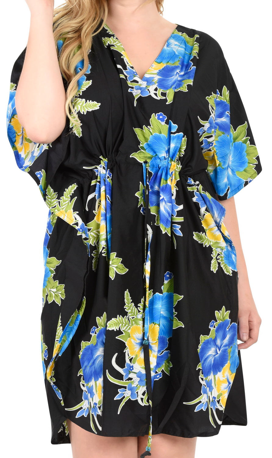 la-leela-bikni-swimwear-soft-fabric-printed-beachwear-loose-cover-up-OSFM 16-28W [XL- 4X]-Blue_J85