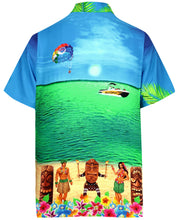 Load image into Gallery viewer, la-leela-mens-casual-beach-hawaiian-shirt-aloha-tropical-beach-front-pocket-short-sleeve-relaxed-regular-fit-blue