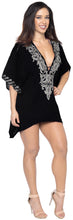 Load image into Gallery viewer, la-leela-bikni-swimwear-rayon-solid-cover-up-blouse-women-osfm-10-16-m-1x-black_2749