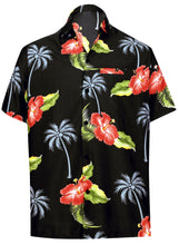 Load image into Gallery viewer, la-leela-shirt-casual-button-down-short-sleeve-beach-shirt-men-aloha-pocket-Shirt-Halloween Black_W365