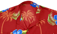 Cargar imagen en el visor de la galería, la-leela-shirt-casual-button-down-short-sleeve-beach-shirt-men-aloha-pocket-Shirt-Blood Red_W367
