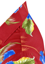 Cargar imagen en el visor de la galería, la-leela-shirt-casual-button-down-short-sleeve-beach-shirt-men-aloha-pocket-Shirt-Blood Red_W367