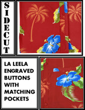 Cargar imagen en el visor de la galería, la-leela-shirt-casual-button-down-short-sleeve-beach-shirt-men-aloha-pocket-Shirt-Blood Red_W367