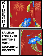 Load image into Gallery viewer, la-leela-shirt-casual-button-down-short-sleeve-beach-shirt-men-aloha-pocket-Shirt-Blood Red_W367