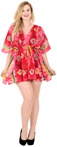 la-leela-cotton-tie_dye-short-caftan-vacation-dress-Blood Red_D115