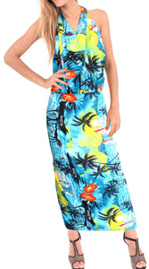 LA LEELA Women's Hawaiian Print Long Stylish Pareo Sarong Beachwear Wrap Swimsuit Cover up