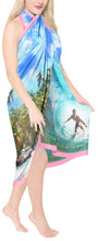 Load image into Gallery viewer, la-leela-swimwear-sheer-chiffon-coverup-swim-wrap-swimsuit-sarong-digital-78x39-bright-blue_1338