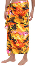 Load image into Gallery viewer, LA-LEELA-Men&#39;s-Beach-Swimsuit-Sarong-Swimwear-Cover-Up-Tie-One-Size-Orange_V166