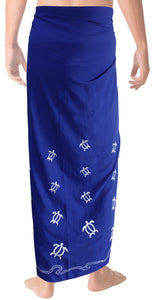 La Leela Men's Hawaiian Beach Wrap Sheer Sarong Swimming Bathing Suit Towel Beachwear Swim Pareo Cover up Long 72"X42"  Blue 131475