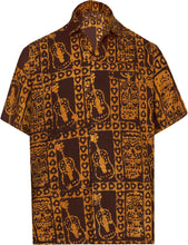 Load image into Gallery viewer, LA LEELA Men&#39;s Casual Beach hawaiian Shirt Aloha Tropical Beach  front Pocket Short sleeve Mustard