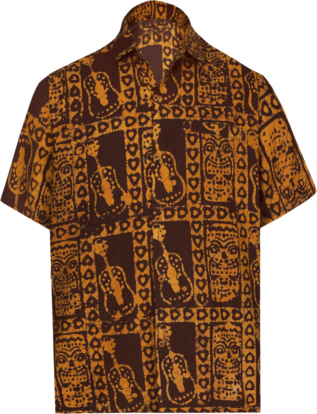 LA LEELA Men's Casual Beach hawaiian Shirt Aloha Tropical Beach  front Pocket Short sleeve Mustard