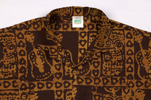 LA LEELA Men's Casual Beach hawaiian Shirt Aloha Tropical Beach  front Pocket Short sleeve Mustard