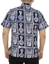 Load image into Gallery viewer, la-leela-mens-relaxed-casual-beach-hawaiian-shirt-aloha-tropical-beach-front-pocket-short-sleeve-navy-blue
