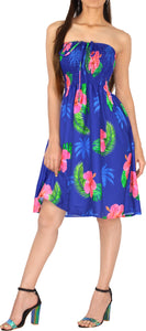 LA LEELA Palm Tree Floral Print Tube For Women Beachwear Hawaiian Female Dress Skirt Swimsuit Coverup