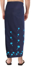 Load image into Gallery viewer, LA LEELA Rayon Solid Cover Up Beach Hawaiian Mens Wrap 78"X42" Navy Blue 3869 132113