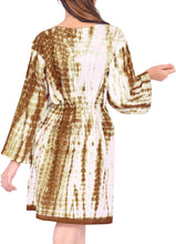 Load image into Gallery viewer, Cotton Blouse Cover up Dress Top Cruise Wear Beachwear Swim Long Sleeves Brown