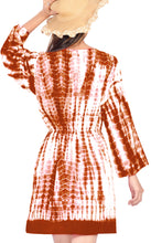 Load image into Gallery viewer, Cover up Cruise Tunic Top Resort Wear Cotton Caftan Beachwear Swimsuit Orange