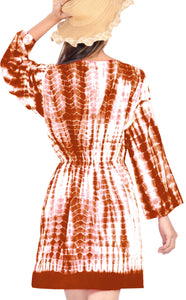 Cover up Cruise Tunic Top Resort Wear Cotton Caftan Beachwear Swimsuit Orange