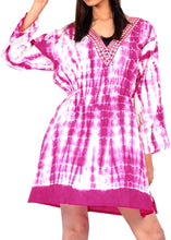 Load image into Gallery viewer, Cover up Dress Tunic Pool Resort Wear Cotton Caftan Beachwear Swimsuit Pink