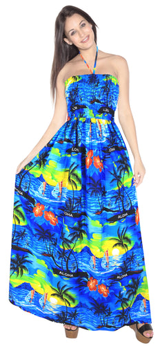 la-leela-evening-beach-swimwear-soft-printed-cover-up-skirt-party-tube-dress-blue-356-one-size