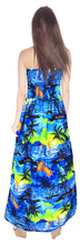 Load image into Gallery viewer, la-leela-evening-beach-swimwear-soft-printed-cover-up-skirt-party-tube-dress-blue-356-one-size