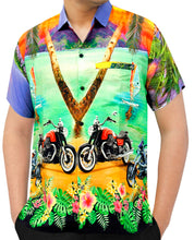 Load image into Gallery viewer, la-leela-mens-casual-beach-hawaiian-shirt-aloha-tropical-beach-front-pocket-short-sleeve-violet