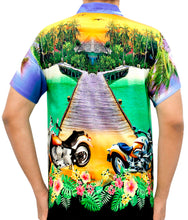 Load image into Gallery viewer, la-leela-mens-casual-beach-hawaiian-shirt-aloha-tropical-beach-front-pocket-short-sleeve-violet