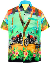 Load image into Gallery viewer, la-leela-mens-casual-beach-wear-hawaiian-shirt-aloha-tropical-beach-front-pocket-short-sleeve-green