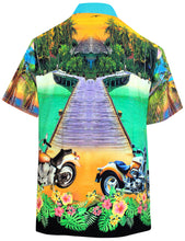 Load image into Gallery viewer, la-leela-mens-casual-beach-wear-hawaiian-shirt-aloha-tropical-beach-front-pocket-short-sleeve-green