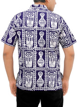 Load image into Gallery viewer, la-leela-mens-casual-beach-hawaiian-printed-shirt-aloha-tropical-beach-front-pocket-short-sleeve-violet