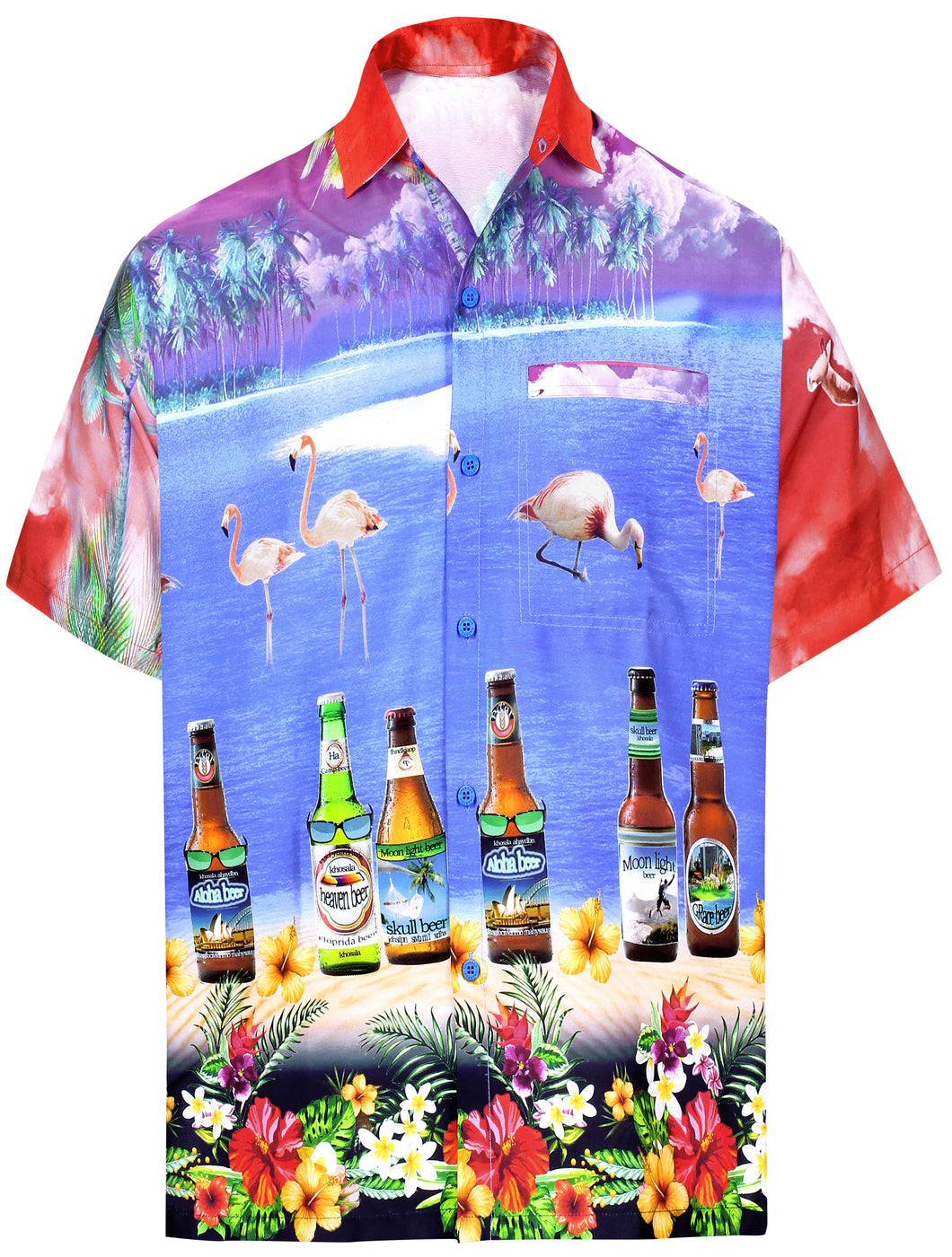 LA LEELA Shirt Casual Button Down Short Sleeve Beach Shirt Men Aloha ...