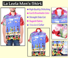 Load image into Gallery viewer, la-leela-shirt-casual-button-down-short-sleeve-beach-shirt-men-aloha-pocket-Blood Red_W550