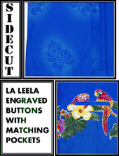 Load image into Gallery viewer, la-leela-shirt-casual-button-down-short-sleeve-beach-shirt-men-aloha-pocket-Shirt-Blue_W331