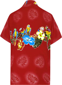 la-leela-shirt-casual-button-down-short-sleeve-beach-shirt-men-aloha-pocket-Blood Red_W369